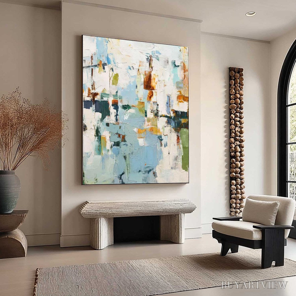 ARTOVITAS Winter'S Whisper – Textured Abstract Oil Painting - image 4