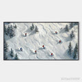 ARTOVITAS Snow Dance – Minimalist Winter Sports Scene Oil Painting - image 1