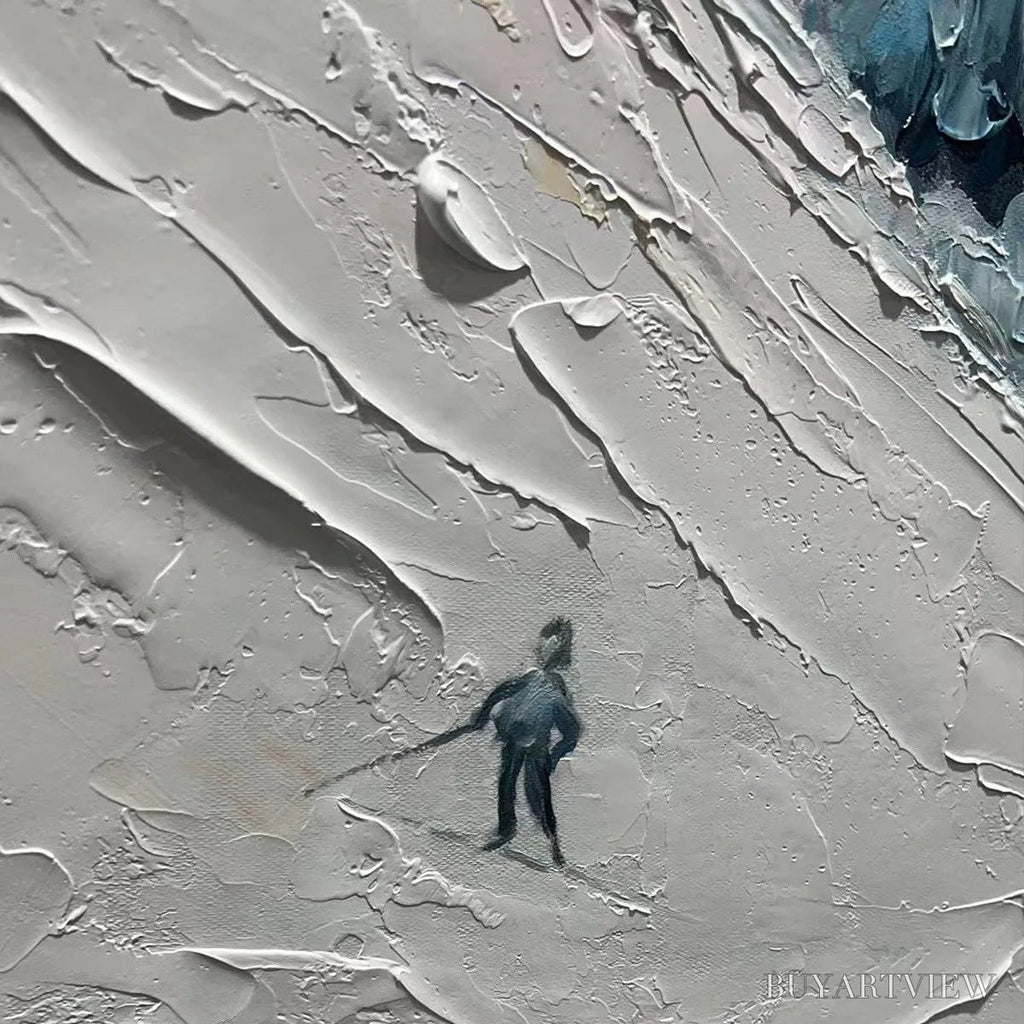 ARTOVITAS Winter'S Dance – Impressionistic Skiing Painting on Square Canvas - image 3