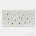 ARTOVITAS Winter Rhapsody – Minimalist Skiing Painting on Textured Canvas - image 1