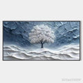ARTOVITAS Winter'S Embrace – Textured Winter Landscape Painting, Impasto , Horizontal Canvas, Tree Art - image 1