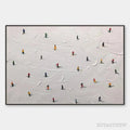 ARTOVITAS Ski Slopes – Minimalist Painting of Skiers on a Snowy Slope - image 1