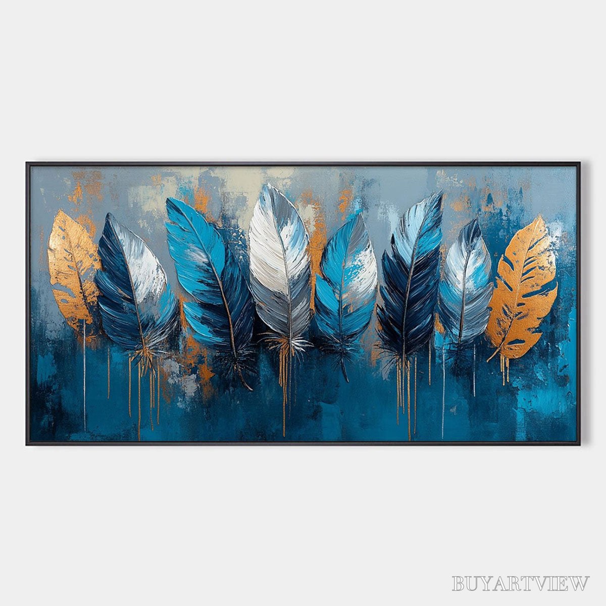 ARTOVITAS Ethereal Feathers – Textured Still Life Oil Painting - image 1