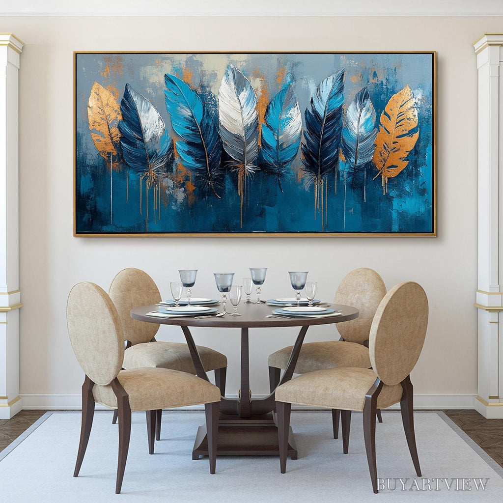 ARTOVITAS Ethereal Feathers – Textured Still Life Oil Painting - image 2