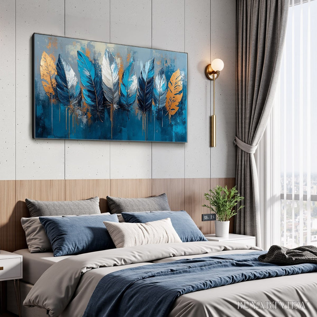 ARTOVITAS Ethereal Feathers – Textured Still Life Oil Painting - image 4