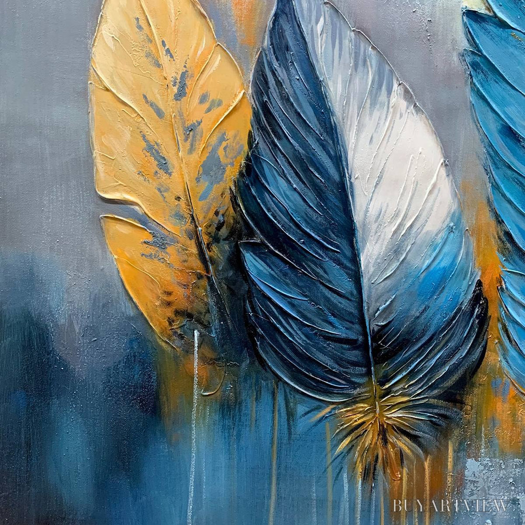 ARTOVITAS Ethereal Feathers – Textured Still Life Oil Painting - image 5