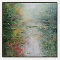 ARTOVITAS Lily Pond Reverie – Square Impressionist Water Lily Pond Oil Painting - image 1