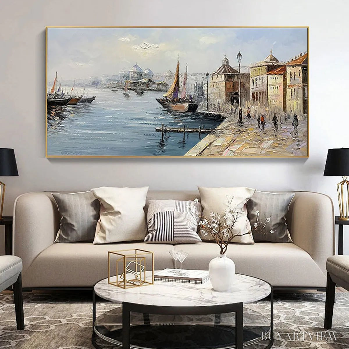 ARTOVITAS Venetian Serenade – Panoramic Cityscape Oil Painting of Venice - image 6