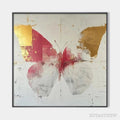 ARTOVITAS Golden Butterfly – Butterfly Painting, Gold and Pink , Square Canvas Art, Bedroom Decor - image 1