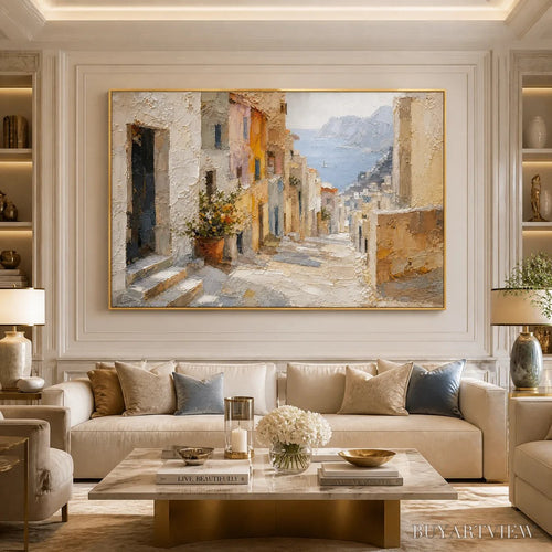 ARTOVITAS Afternoon Alley – Sunlit Mediterranean Street Painting - image 2