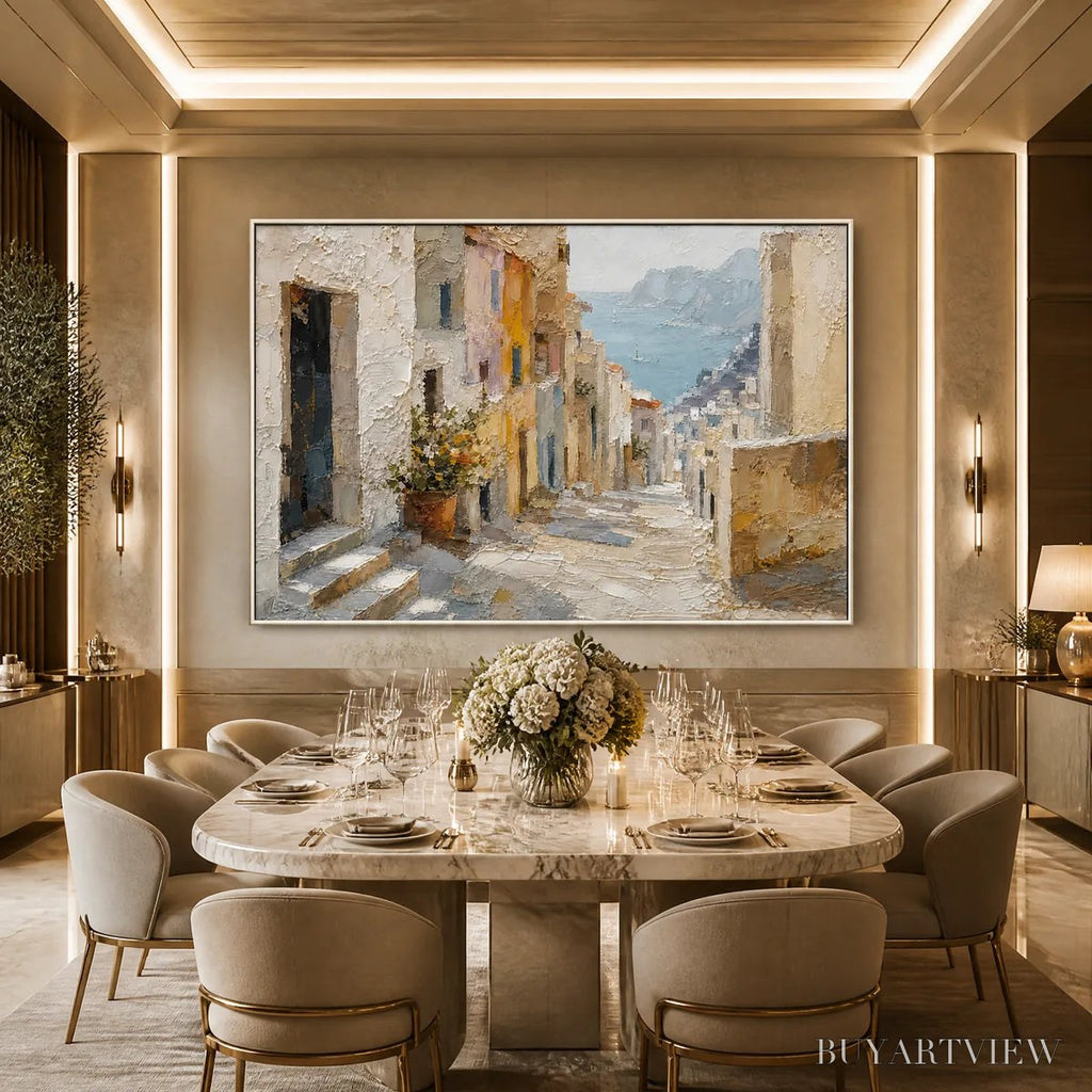 ARTOVITAS Afternoon Alley – Sunlit Mediterranean Street Painting - image 6