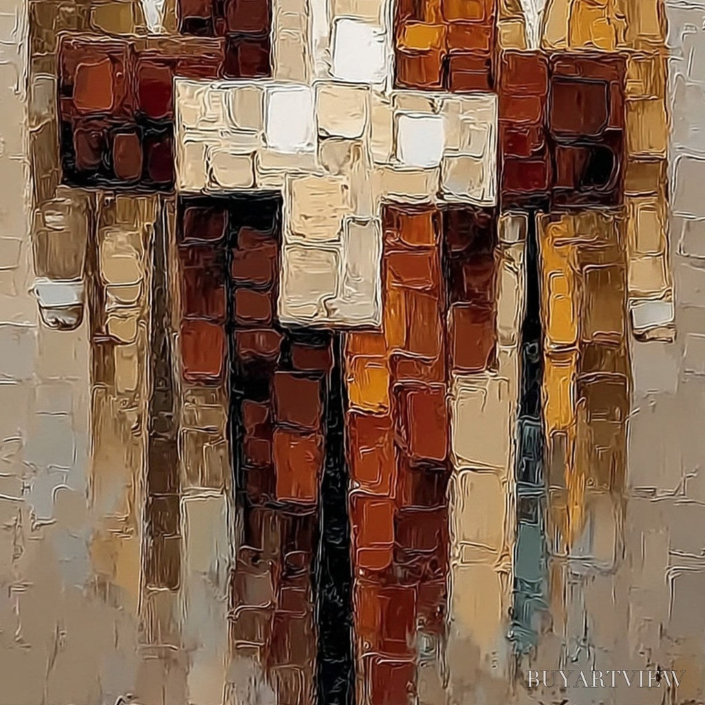 ARTOVITAS the Triad – Textured Impasto Painting of Abstract Figures - image 5