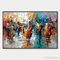 ARTOVITAS Street Symphony – Textured Impasto Painting of a Musical Quartet - image 1