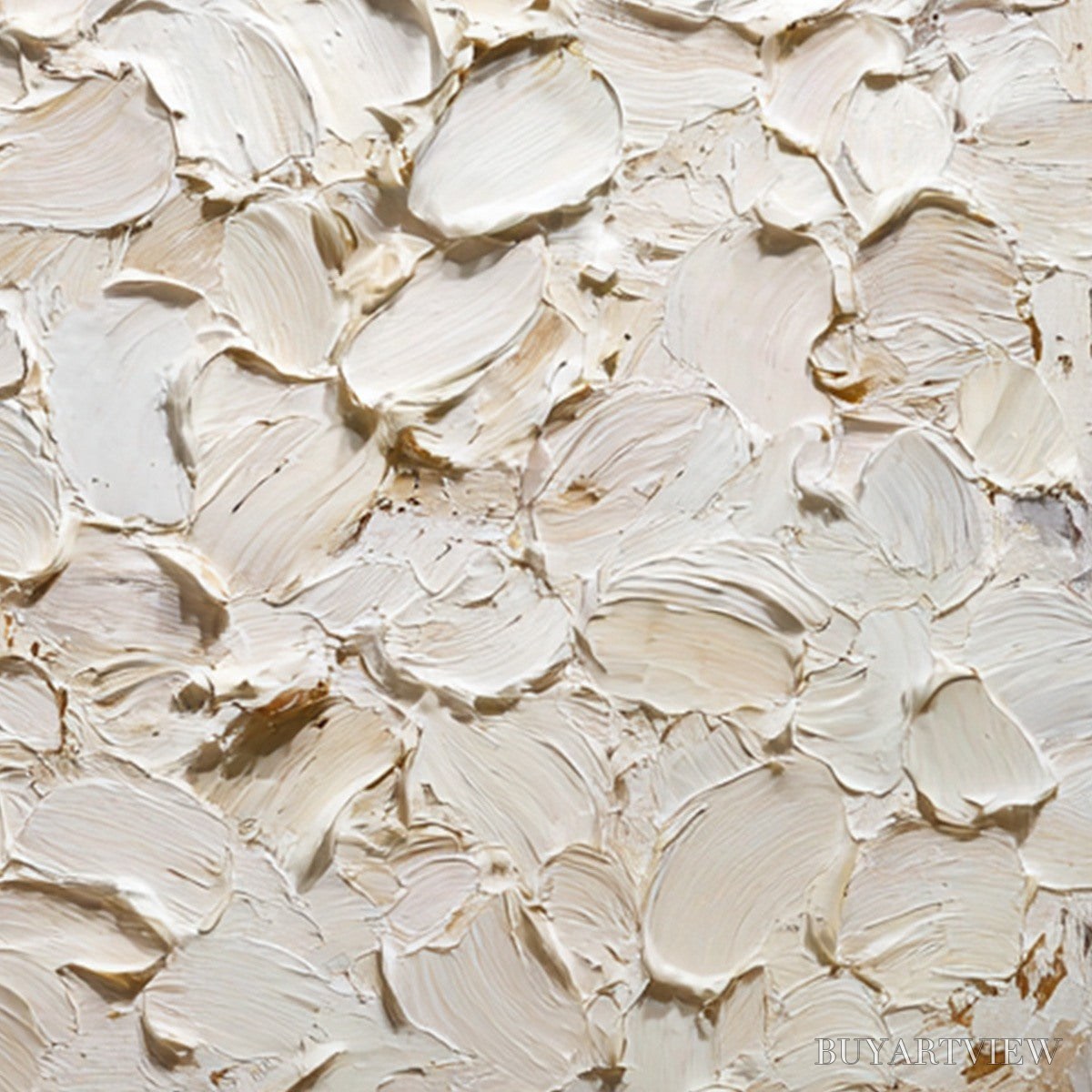 ARTOVITAS Alabaster Petals – Textured Wabi Sabi Abstract Impasto Painting - image 3