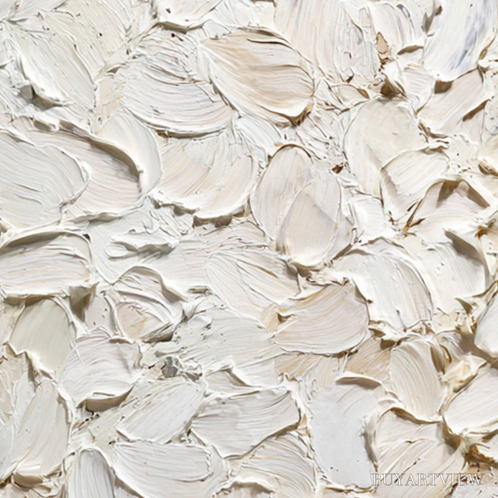 ARTOVITAS Alabaster Petals – Textured Wabi Sabi Abstract Impasto Painting - image 5