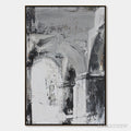 ARTOVITAS Echoes of the Arcade – Monochrome Abstract Architectural Painting - image 1