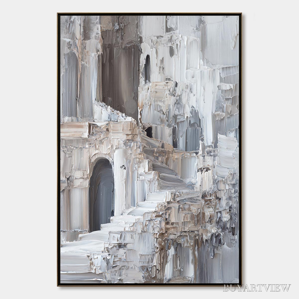 ARTOVITAS Echoes of Stone – Textured Impasto Architectural Painting - image 1