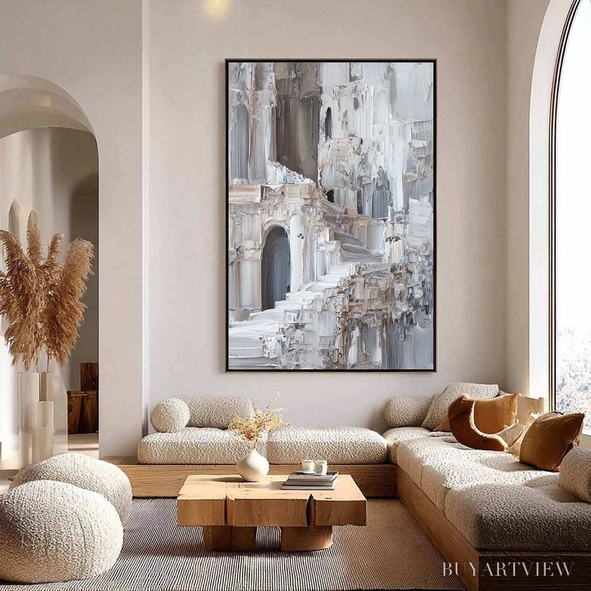 ARTOVITAS Echoes of Stone – Textured Impasto Architectural Painting - image 2