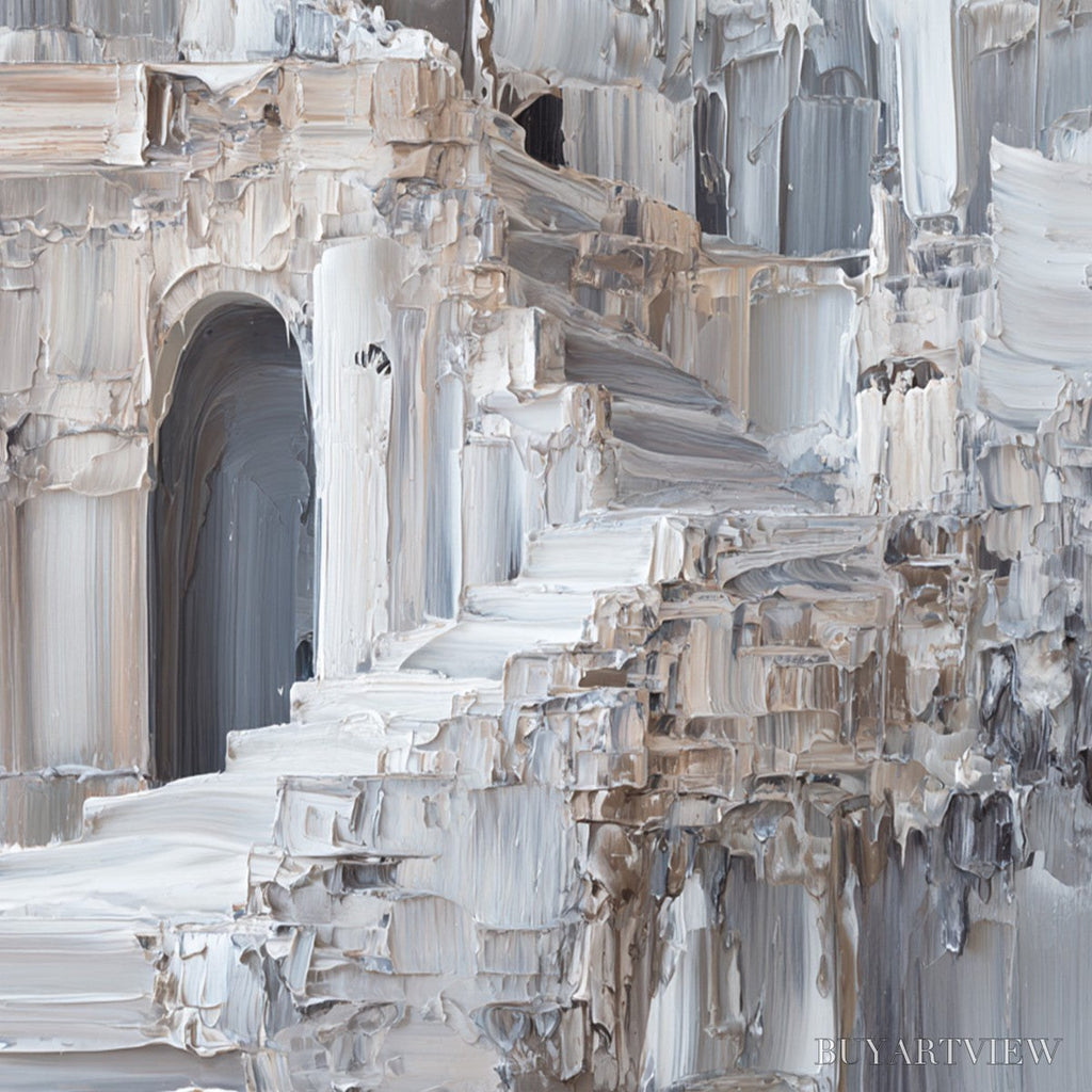 ARTOVITAS Echoes of Stone – Textured Impasto Architectural Painting - image 3