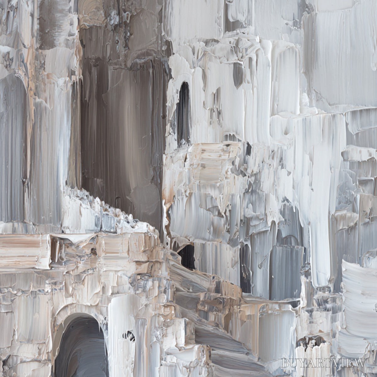ARTOVITAS Echoes of Stone – Textured Impasto Architectural Painting - image 5