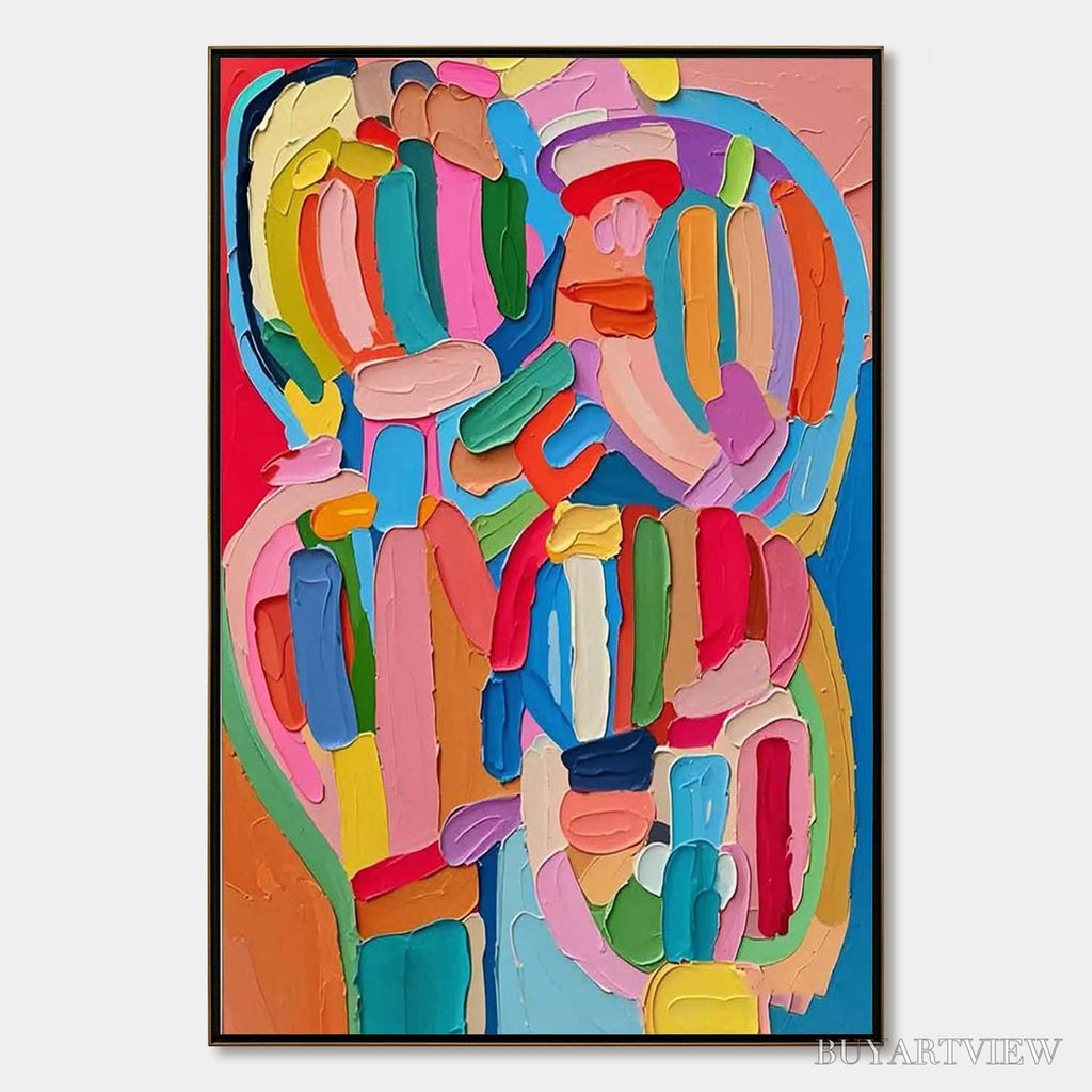 ARTOVITAS Carnival Echo – Impasto Abstract Colorful Painting - image 1