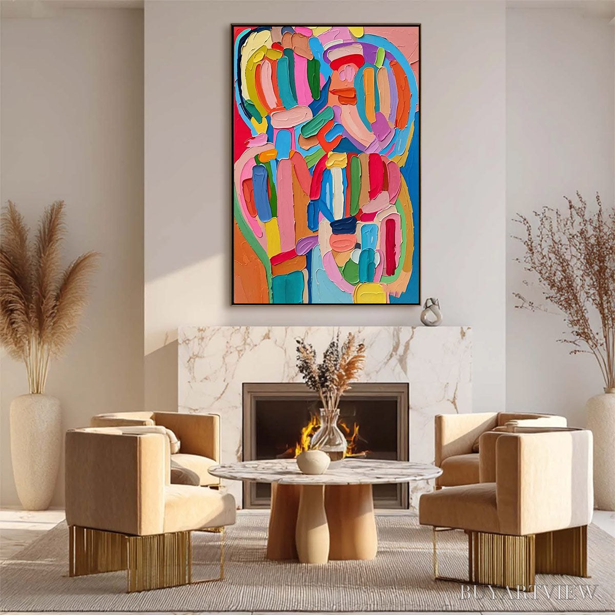 ARTOVITAS Carnival Echo – Impasto Abstract Colorful Painting - image 3