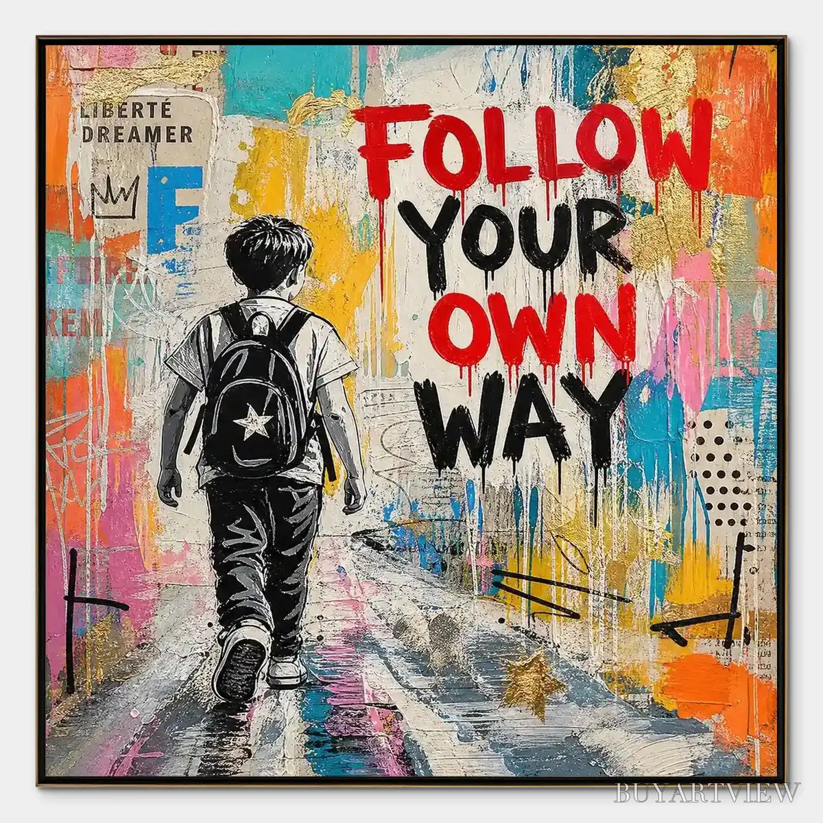 ARTOVITAS City Courage – Urban Pop Art Inspirational Painting - image 1