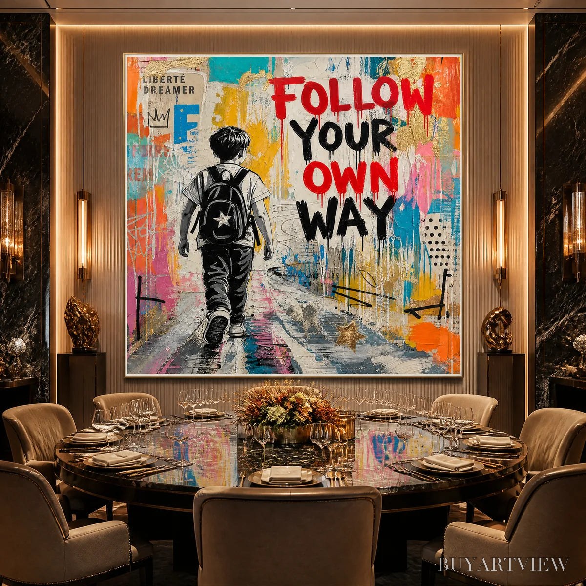 ARTOVITAS City Courage – Urban Pop Art Inspirational Painting - image 2