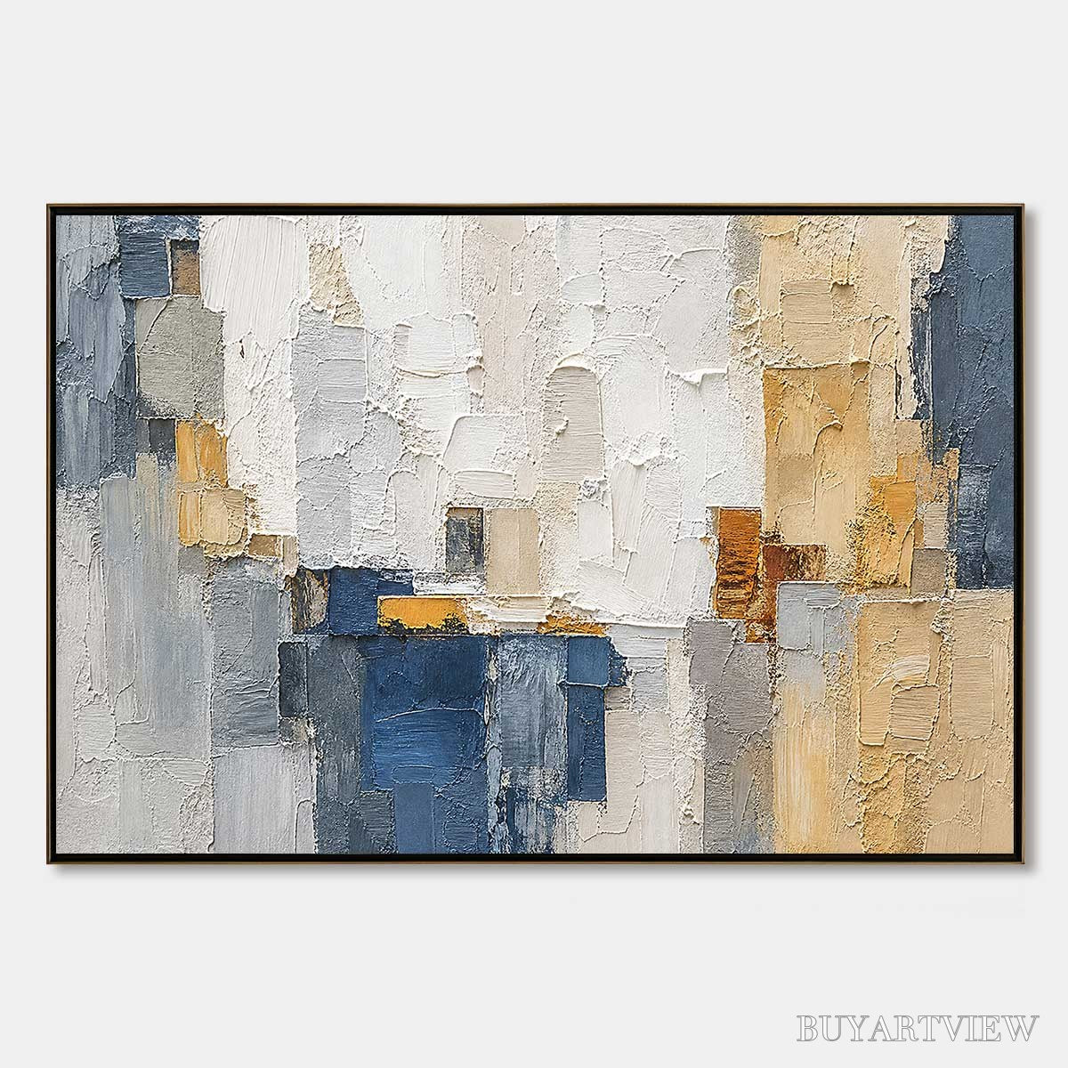 ARTOVITAS Metropolis – Textured Abstract Cityscape Impasto Painting - image 1