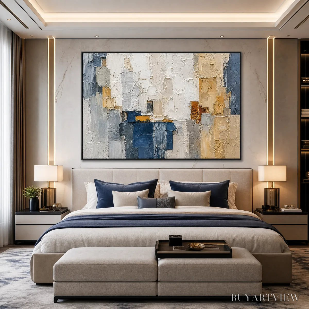 ARTOVITAS Metropolis – Textured Abstract Cityscape Impasto Painting - image 4