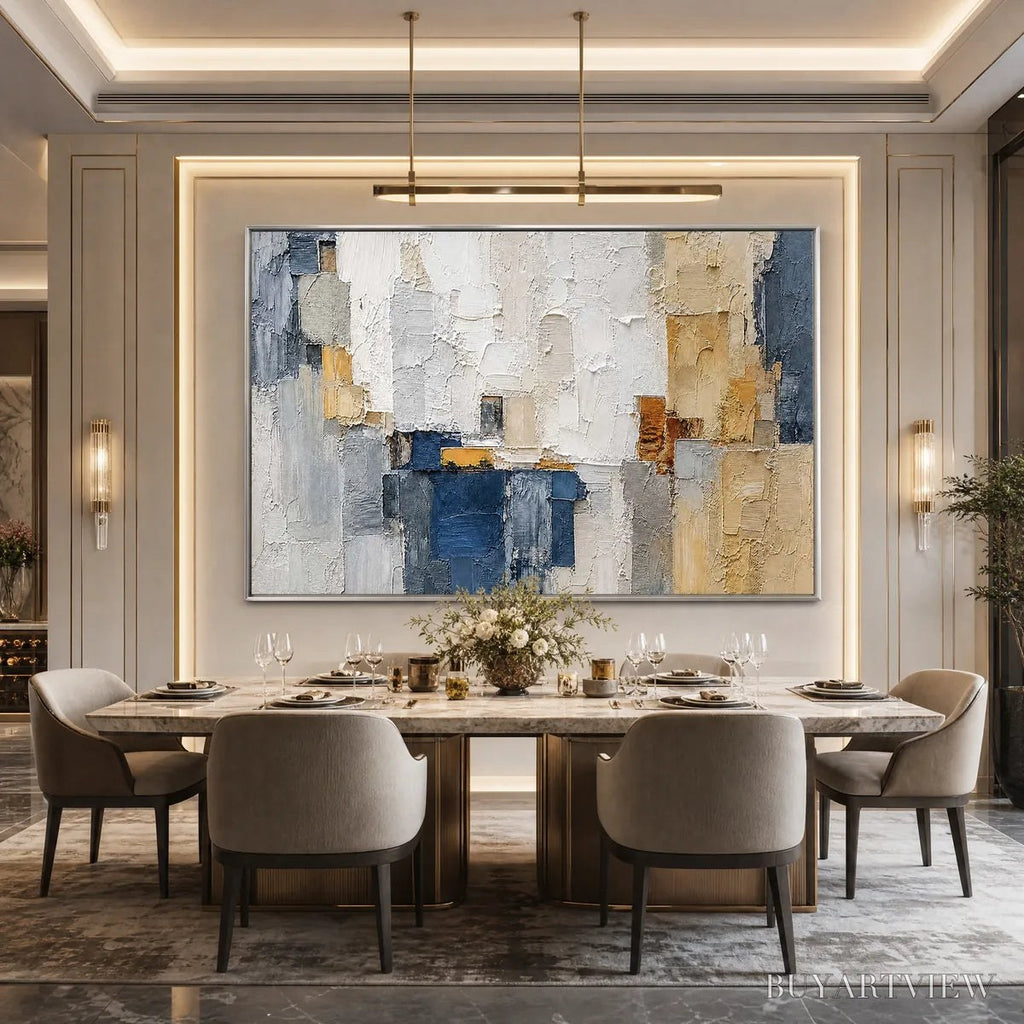 ARTOVITAS Metropolis – Textured Abstract Cityscape Impasto Painting - image 6
