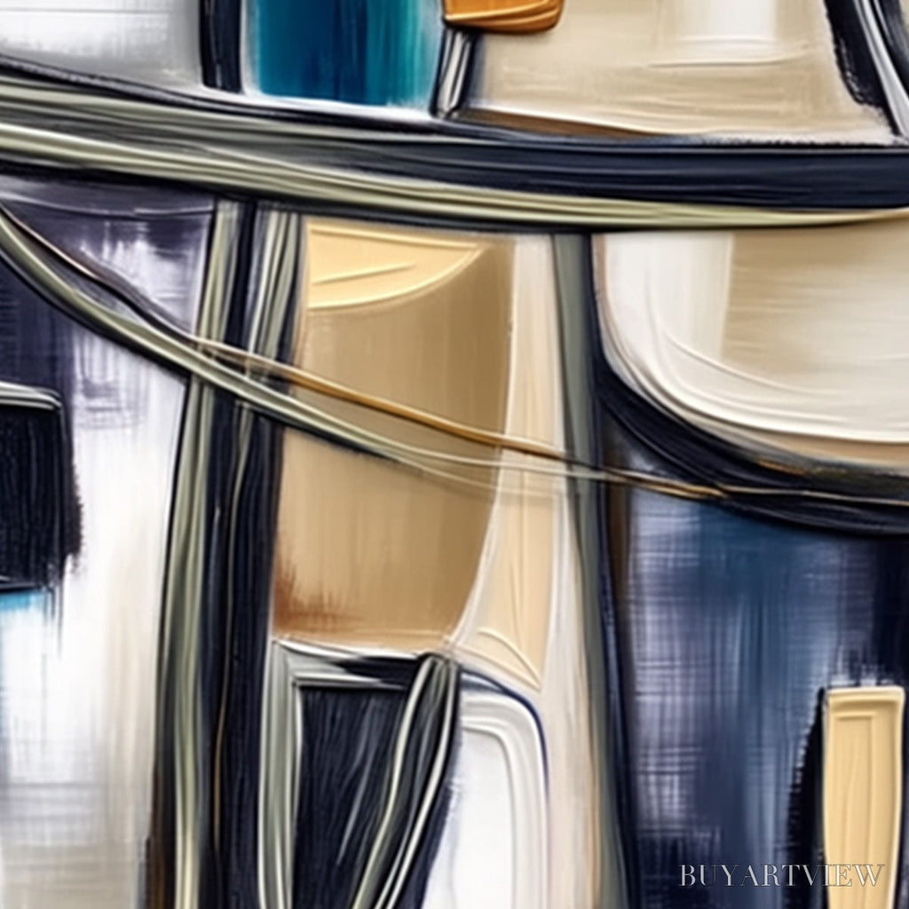 ARTOVITAS Junction – Modern Abstract Textured Square Painting - image 3