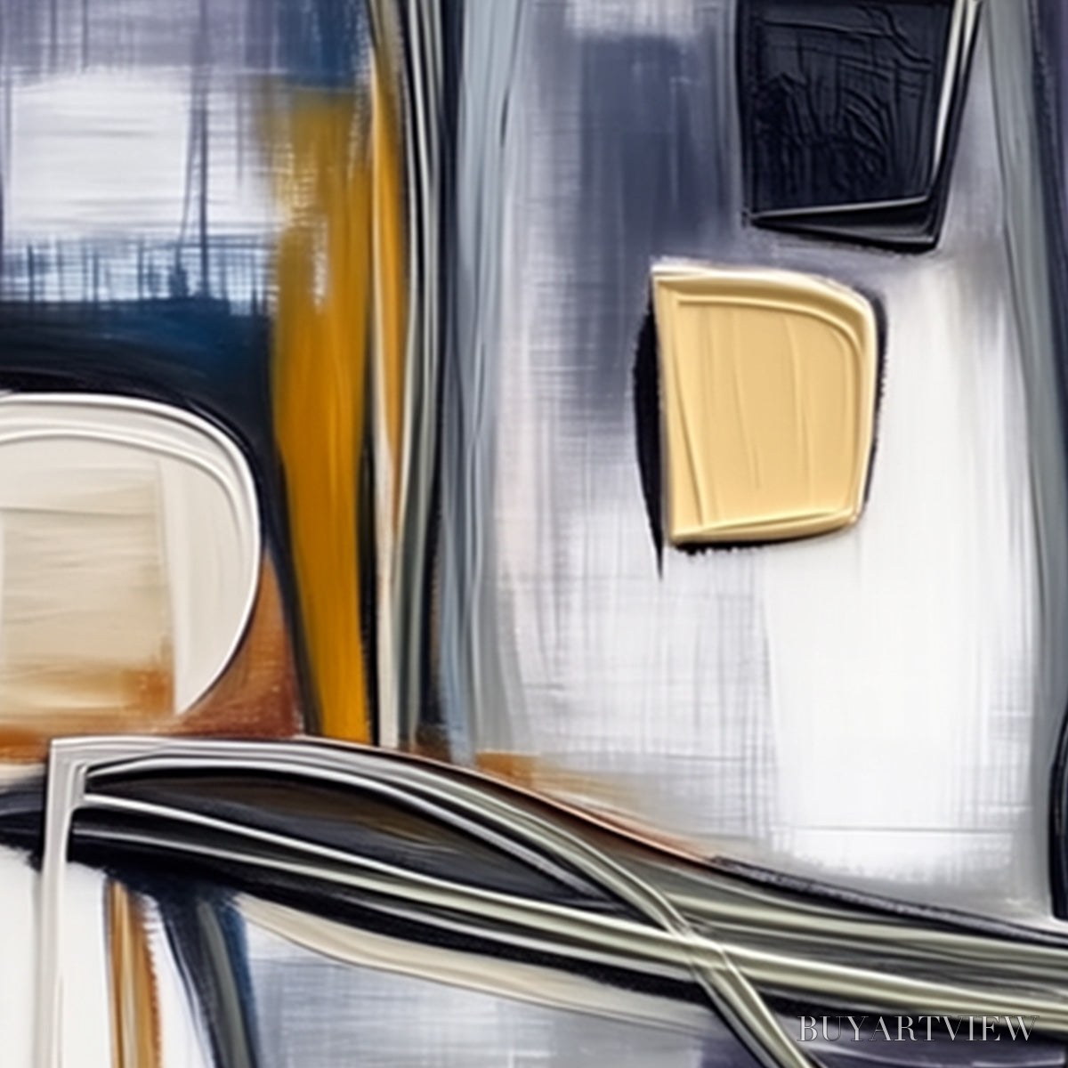 ARTOVITAS Junction – Modern Abstract Textured Square Painting - image 5