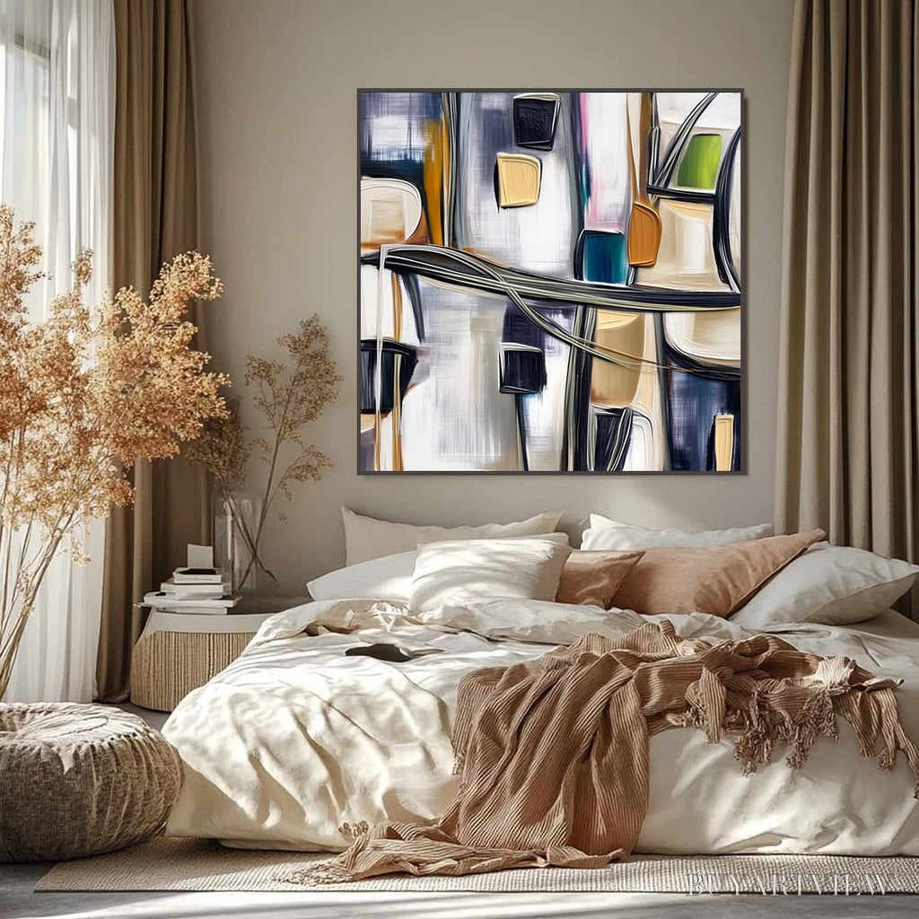 ARTOVITAS Junction – Modern Abstract Textured Square Painting - image 6