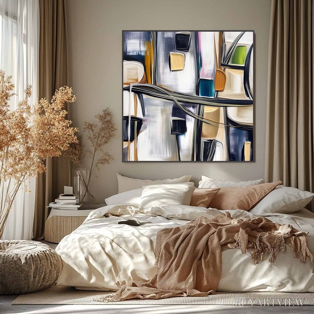 ARTOVITAS Junction – Modern Abstract Textured Square Painting - image 6