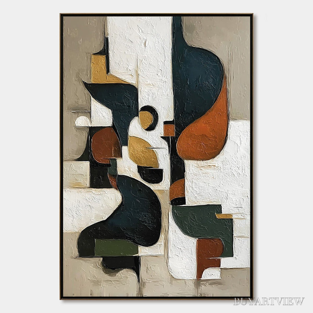 ARTOVITAS Urban Fragments – Textured Vertical Abstract Painting for Modern Decor - image 1