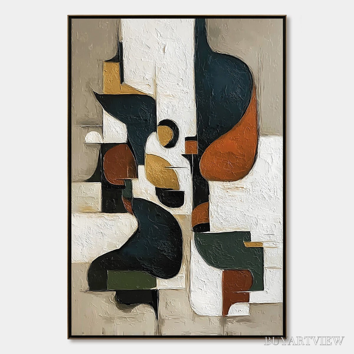 ARTOVITAS Urban Fragments – Textured Vertical Abstract Painting for Modern Decor - image 1