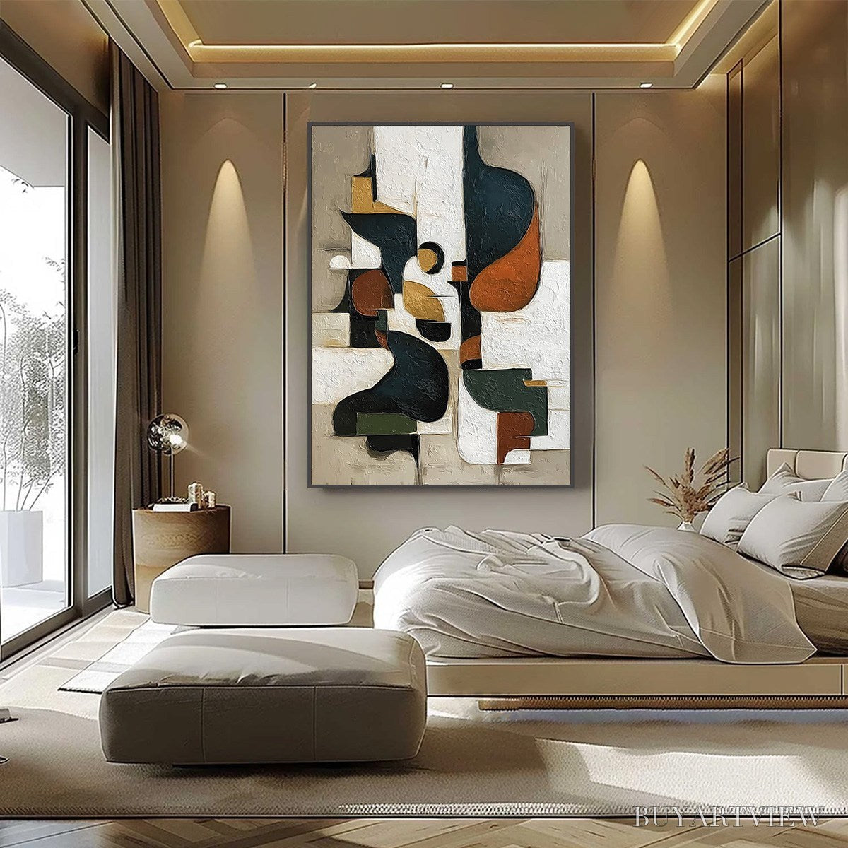 ARTOVITAS Urban Fragments – Textured Vertical Abstract Painting for Modern Decor - image 2