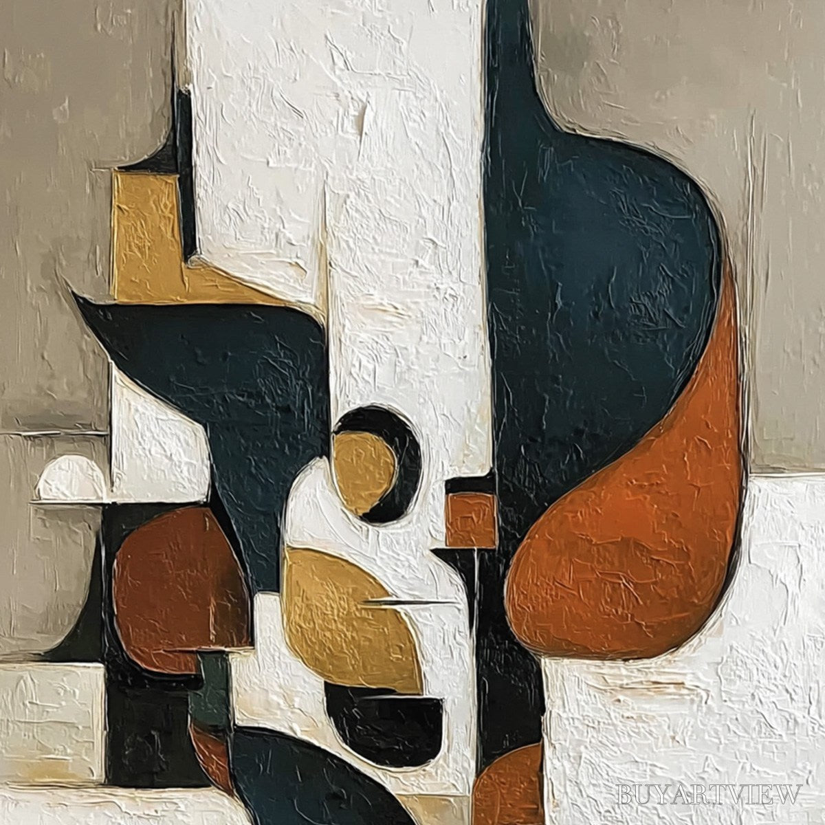 ARTOVITAS Urban Fragments – Textured Vertical Abstract Painting for Modern Decor - image 3