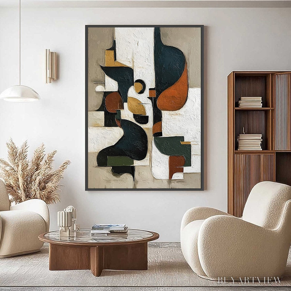 ARTOVITAS Urban Fragments – Textured Vertical Abstract Painting for Modern Decor - image 4