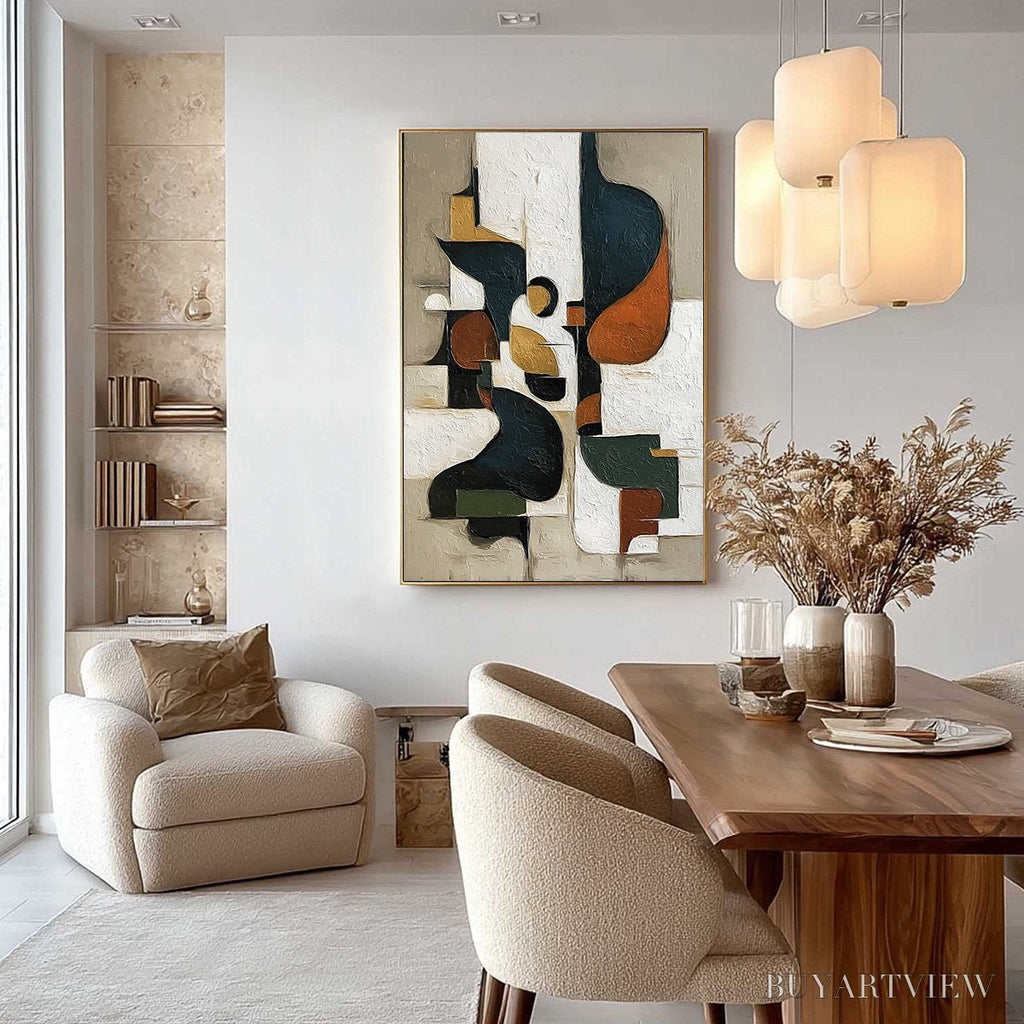 ARTOVITAS Urban Fragments – Textured Vertical Abstract Painting for Modern Decor - image 6
