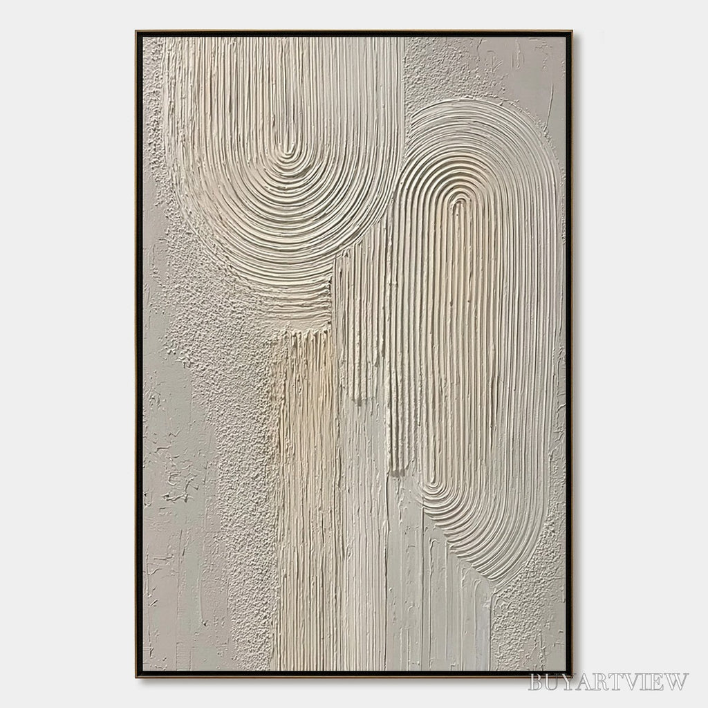 ARTOVITAS Urban Sanctuary – Textured Minimalist Arch Abstract Painting - image 1
