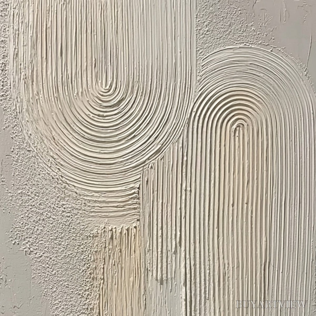 ARTOVITAS Urban Sanctuary – Textured Minimalist Arch Abstract Painting - image 3