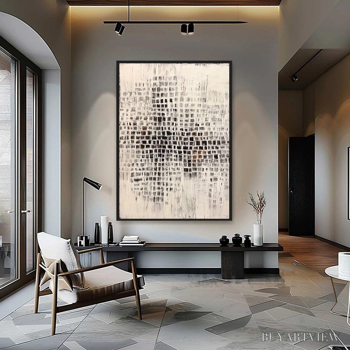 ARTOVITAS Urban Grid – Textured Minimalist Abstract Painting for Modern Decor - image 2