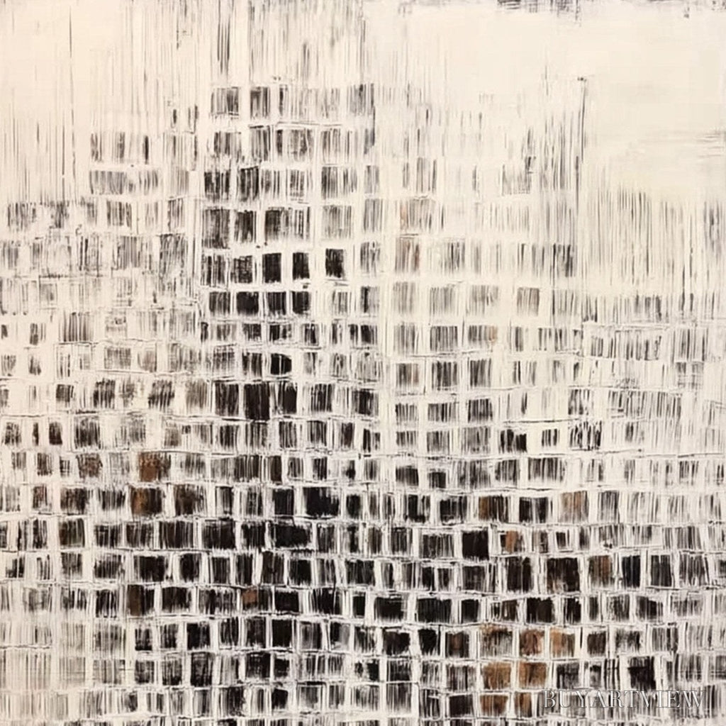ARTOVITAS Urban Grid – Textured Minimalist Abstract Painting for Modern Decor - image 3