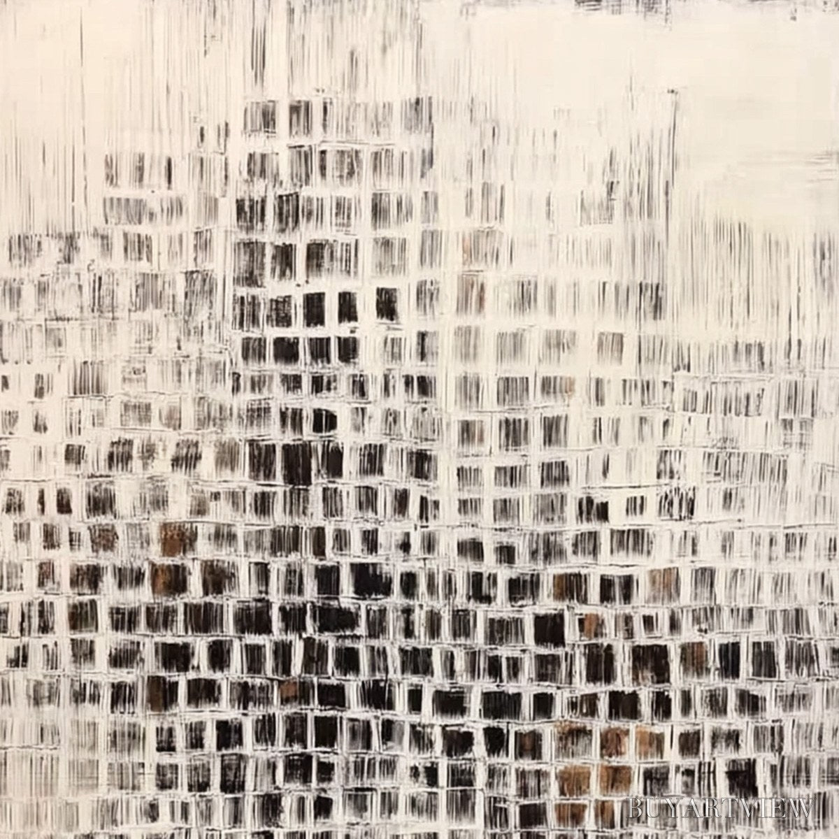 ARTOVITAS Urban Grid – Textured Minimalist Abstract Painting for Modern Decor - image 3