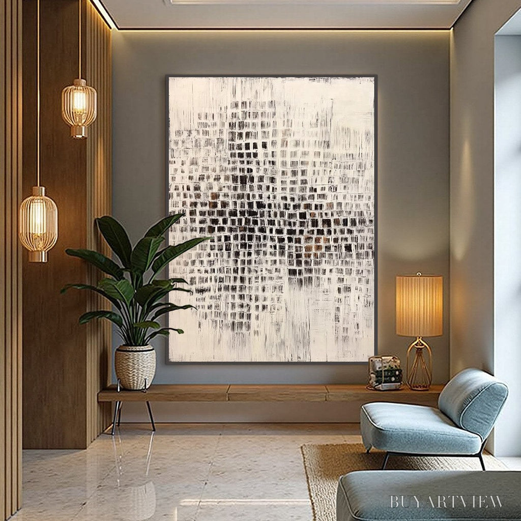 ARTOVITAS Urban Grid – Textured Minimalist Abstract Painting for Modern Decor - image 4
