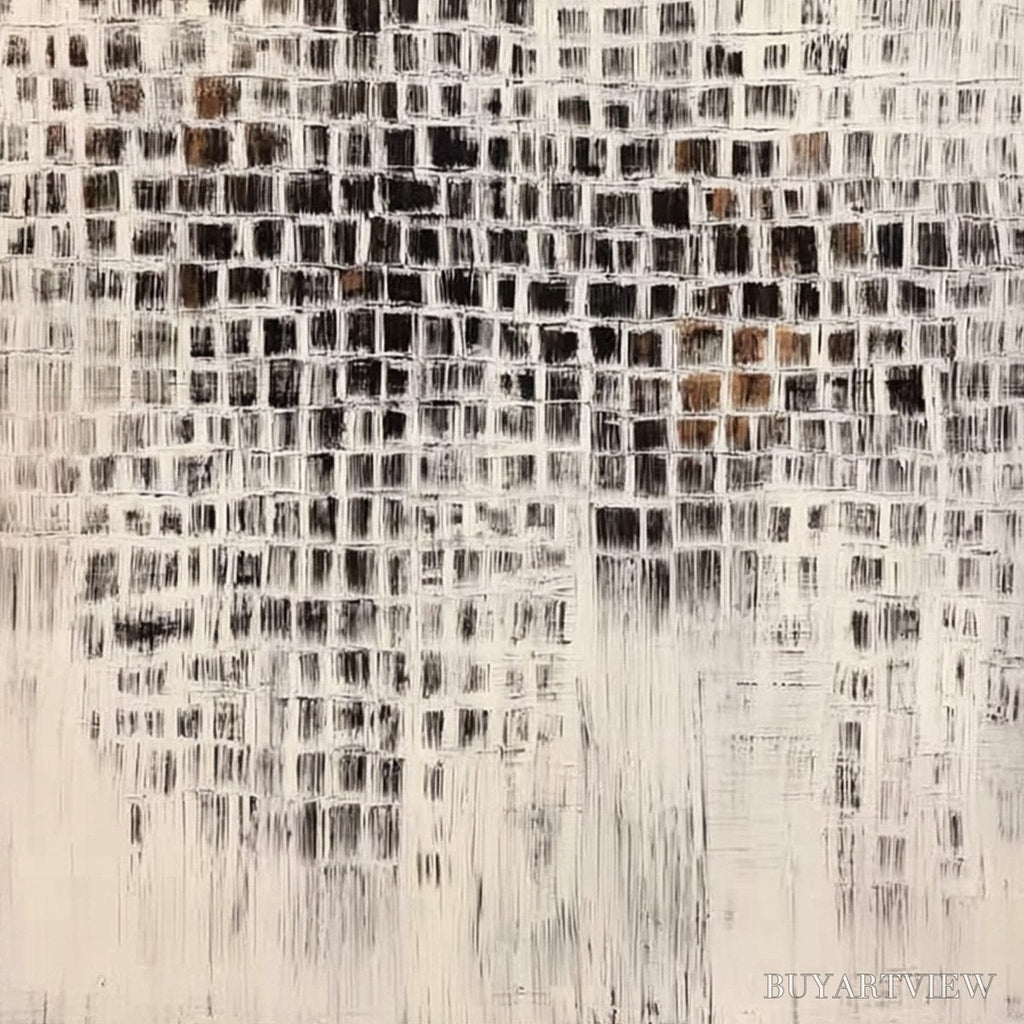ARTOVITAS Urban Grid – Textured Minimalist Abstract Painting for Modern Decor - image 5