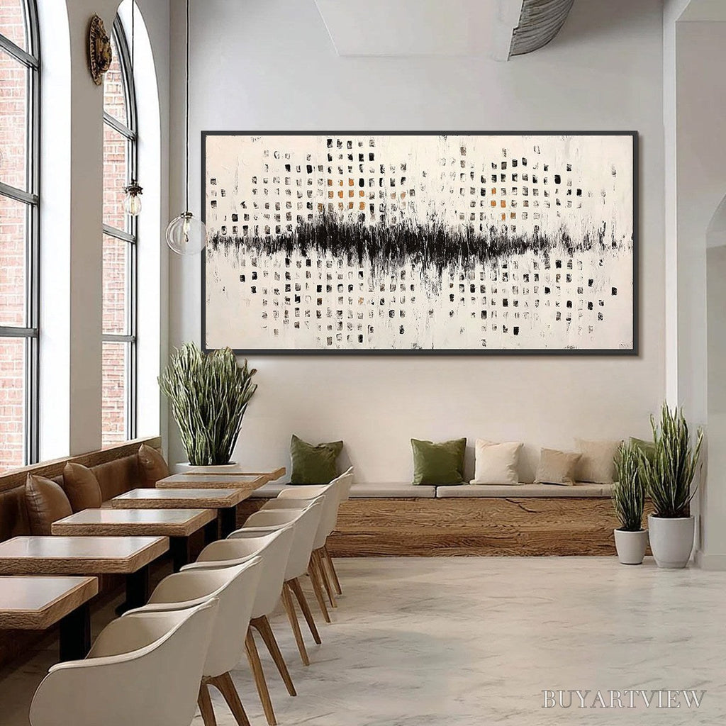 ARTOVITAS Urban Echo – Large Black and White Textured Abstract Painting - image 6