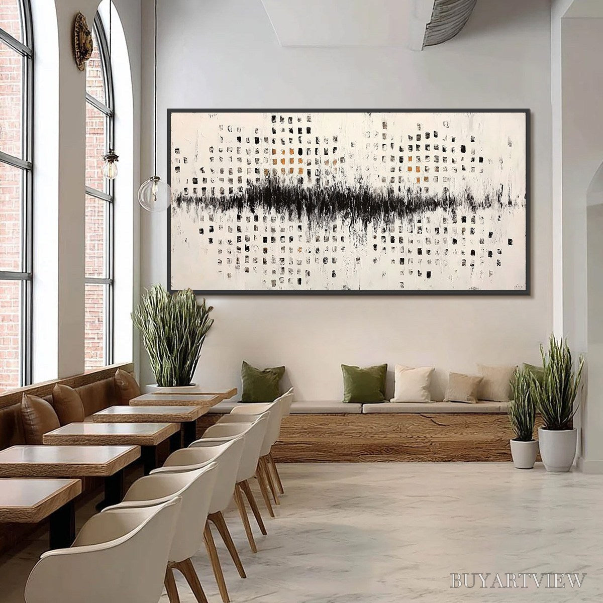 ARTOVITAS Urban Echo – Large Black and White Textured Abstract Painting - image 6